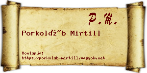 Porkoláb Mirtill névjegykártya